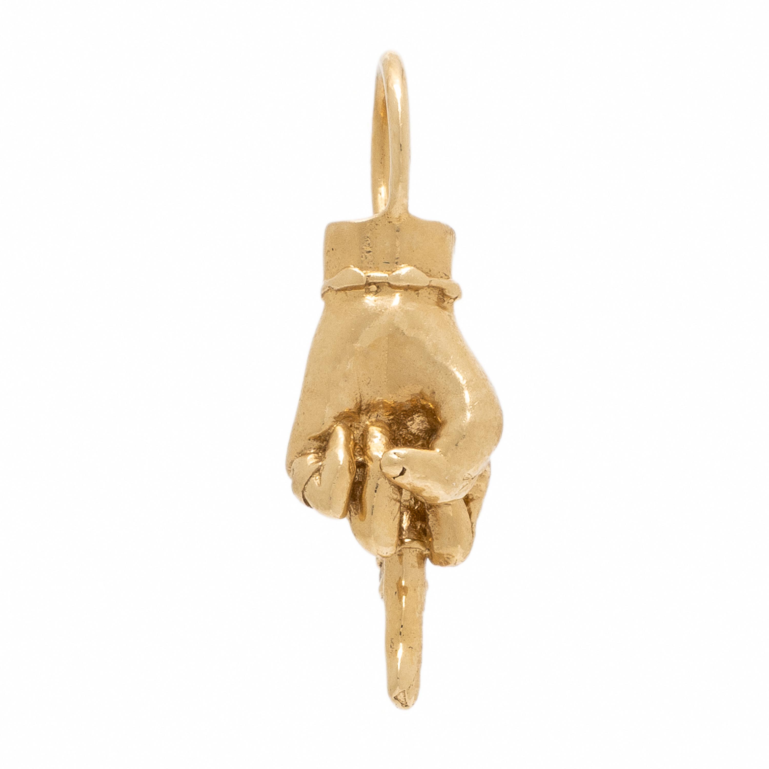 Maura Green, 'The LadyBird ASL LadyFinger', Yellow Gold and Diamond Pendant