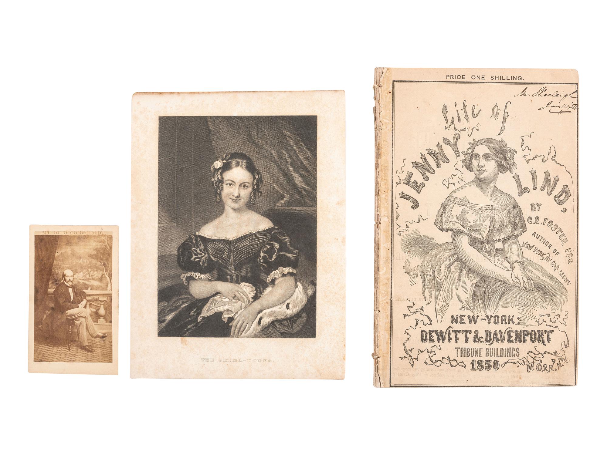 LIND, Jenny (1820-1887). A collection of 14 items highlighted by 8 autograph letters signed by Jenny Lind, the Swedish opera singer.