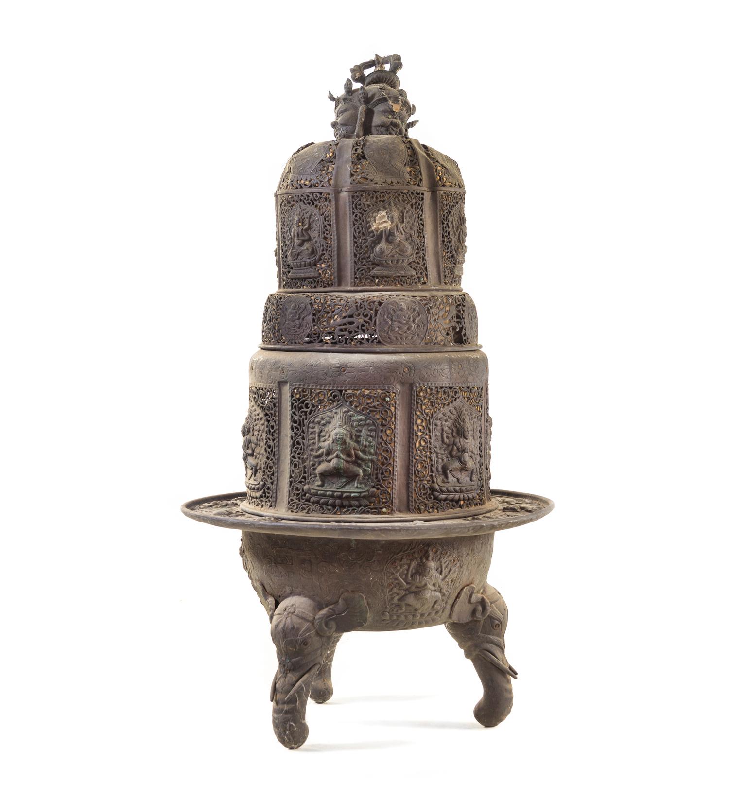 A Large Japanese Bronze Incense Burner