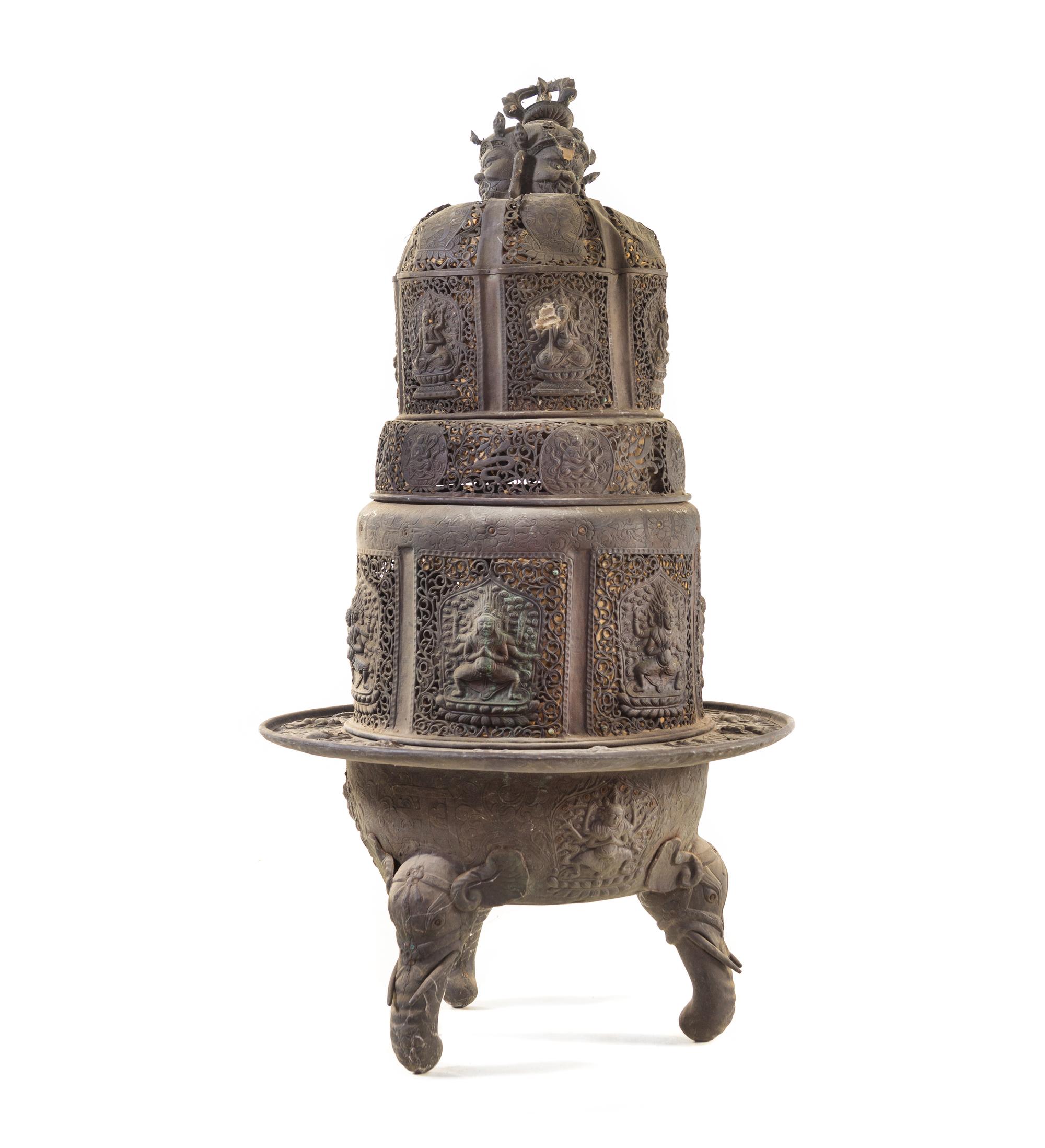A Large Japanese Bronze Incense Burner