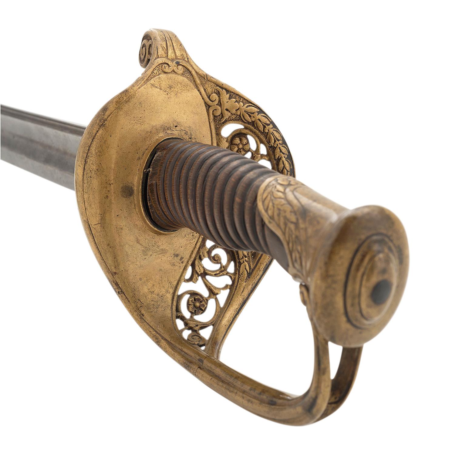 French Import Foot Officers Sword Etched to Lt. Col. John C. Black - 37th Illinois Infantry and Congressional Medal of Honor Recipient