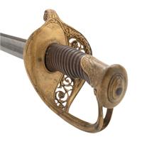 French Import Foot Officers Sword Etched to Lt. Col. John C. Black - 37th Illinois Infantry and Congressional Medal of Honor Recipient