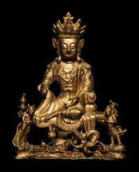 A Gilt Bronze Figure of Guanyin