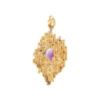 YELLOW GOLD, AMETHYST AND DIAMOND PENDANT