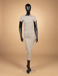Comme des Garçons Beige Bump Dress & Pink Iridescent Jacket, Spring 1997