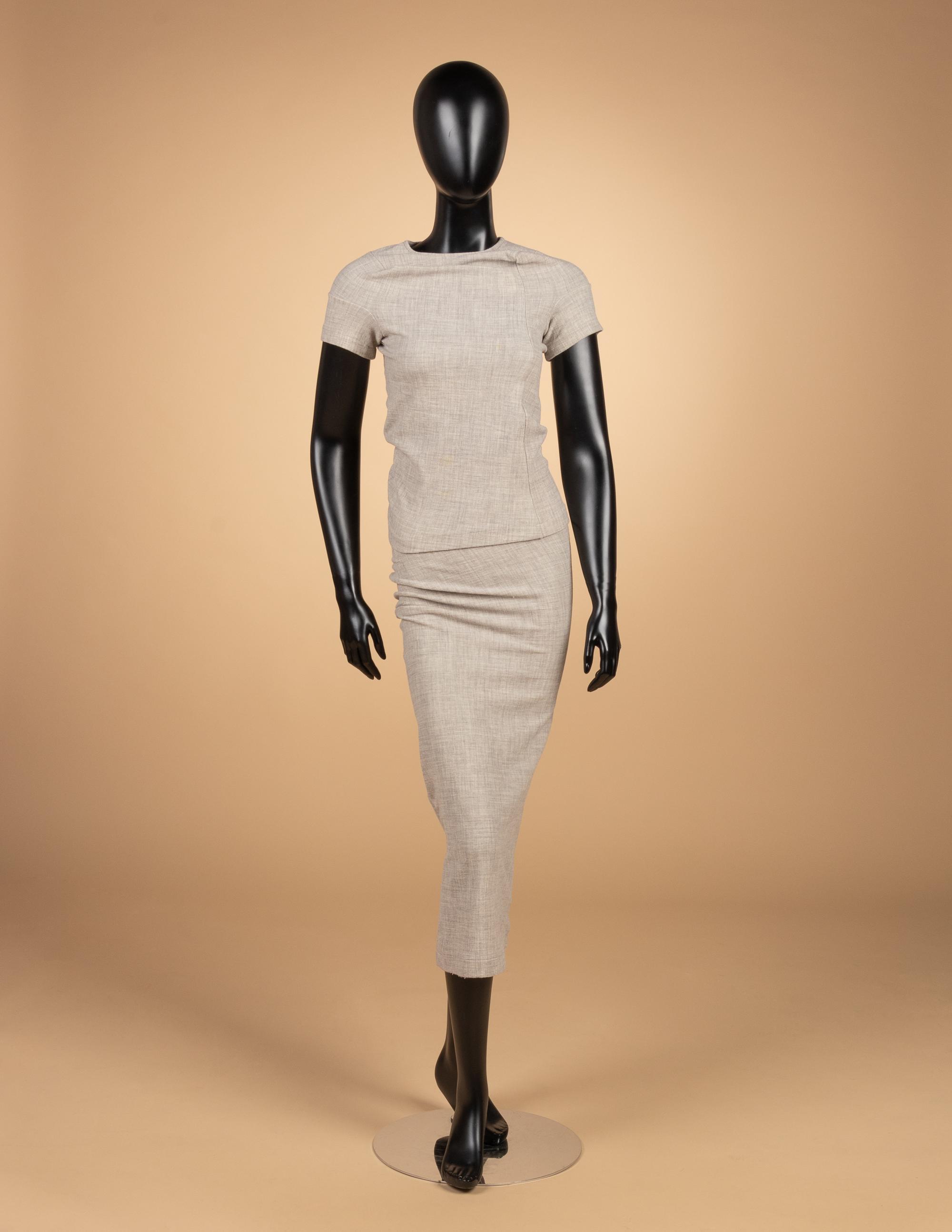 Comme des Garçons Beige Bump Dress & Pink Iridescent Jacket, Spring 1997