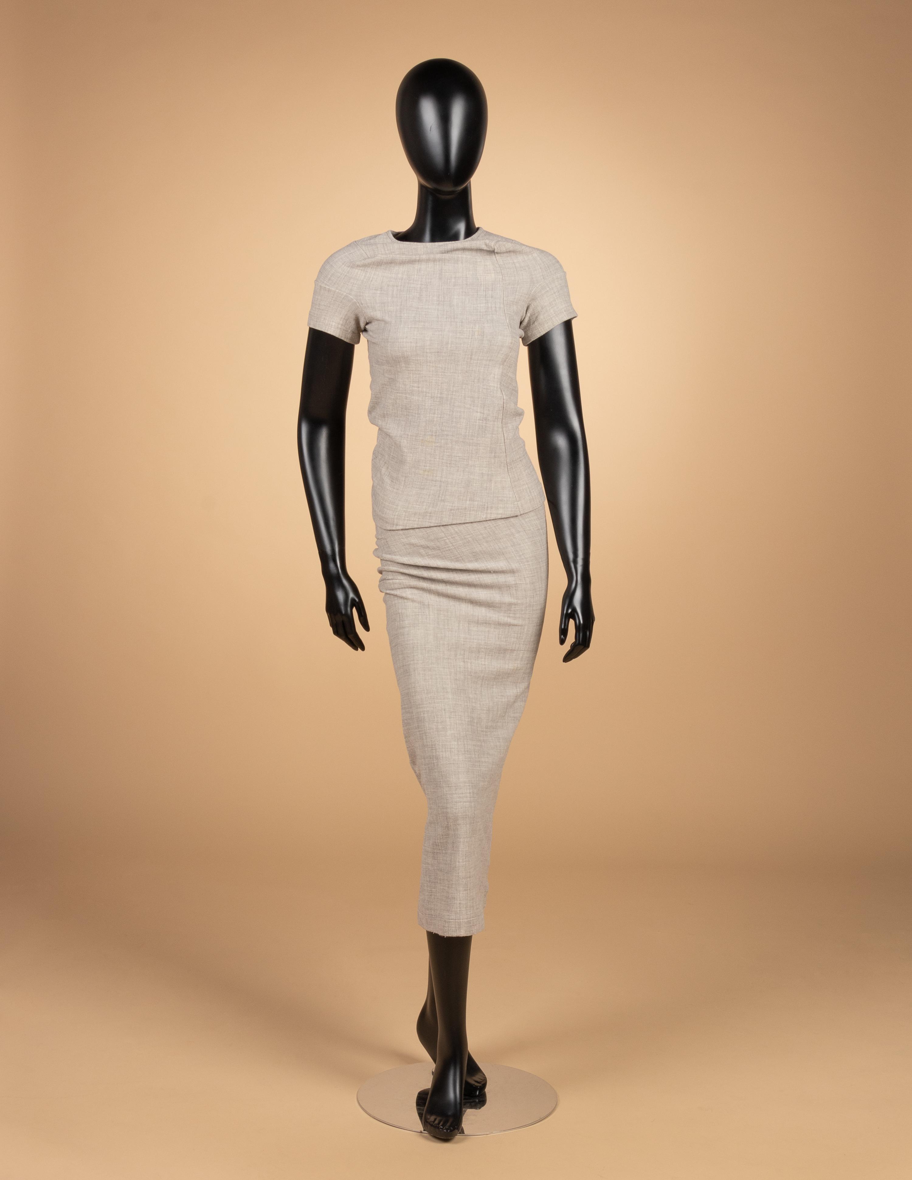 Comme des Garçons Beige Bump Dress & Pink Iridescent Jacket, Spring 1997