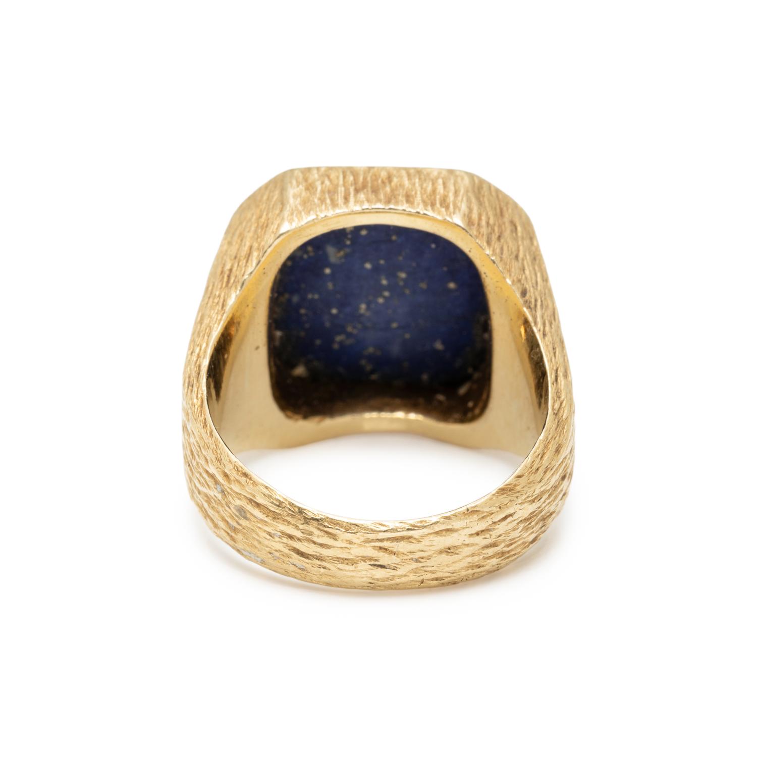 LAPIS LAZULI AND YELLOW GOLD RING