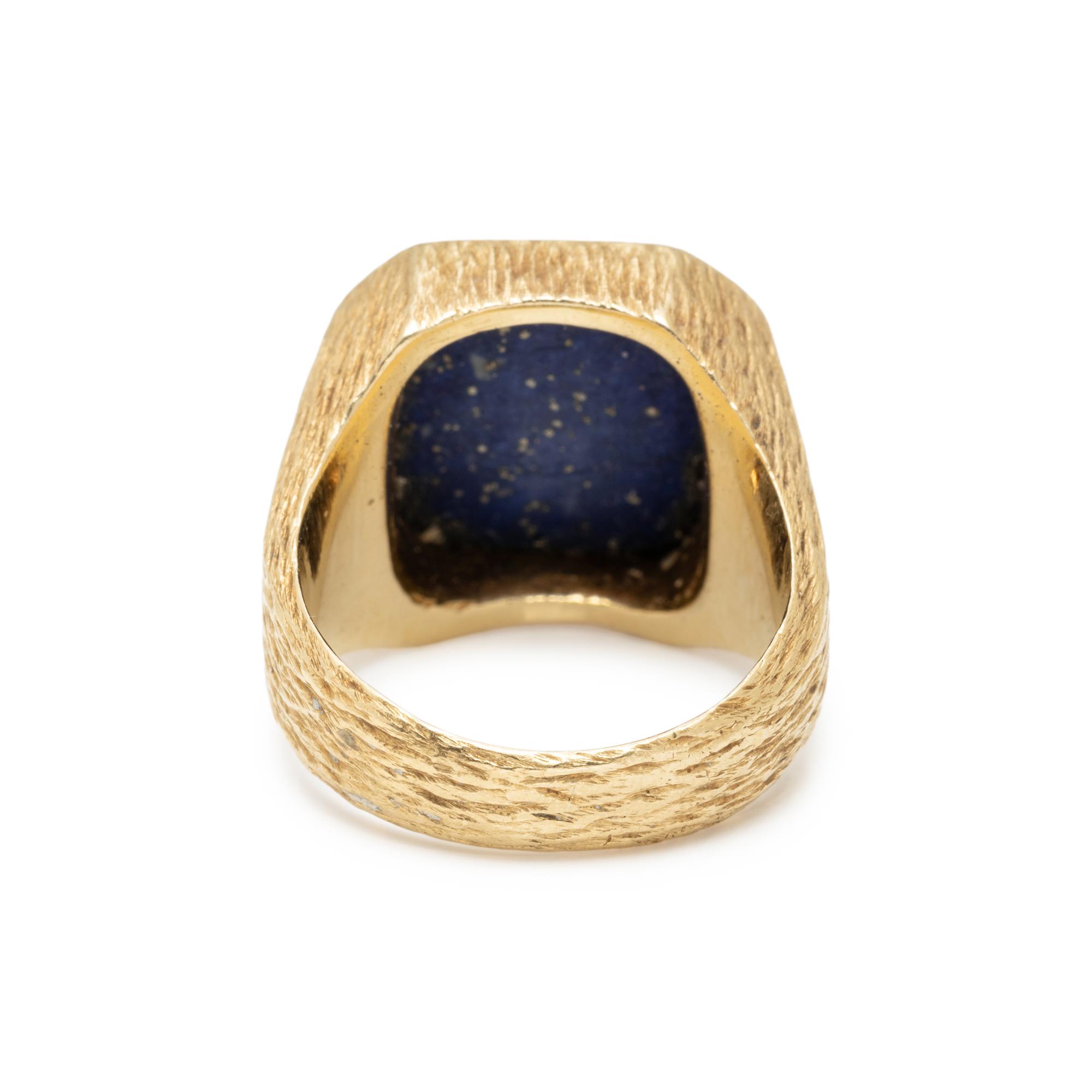 LAPIS LAZULI AND YELLOW GOLD RING