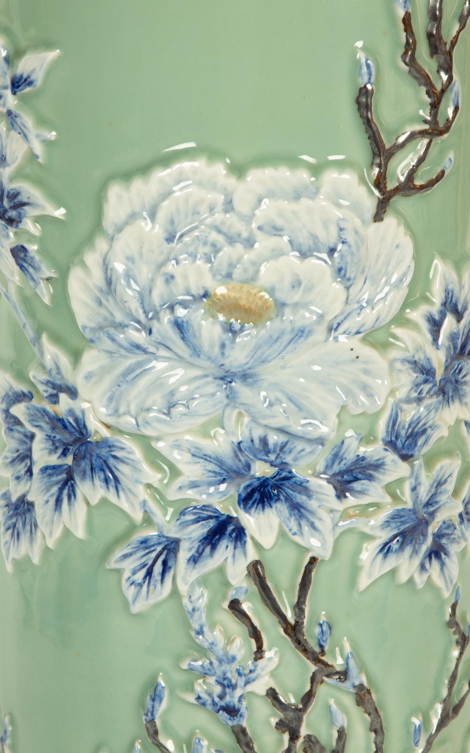 A Chinese Celadon Glazed Porcelain Umbrella Stand