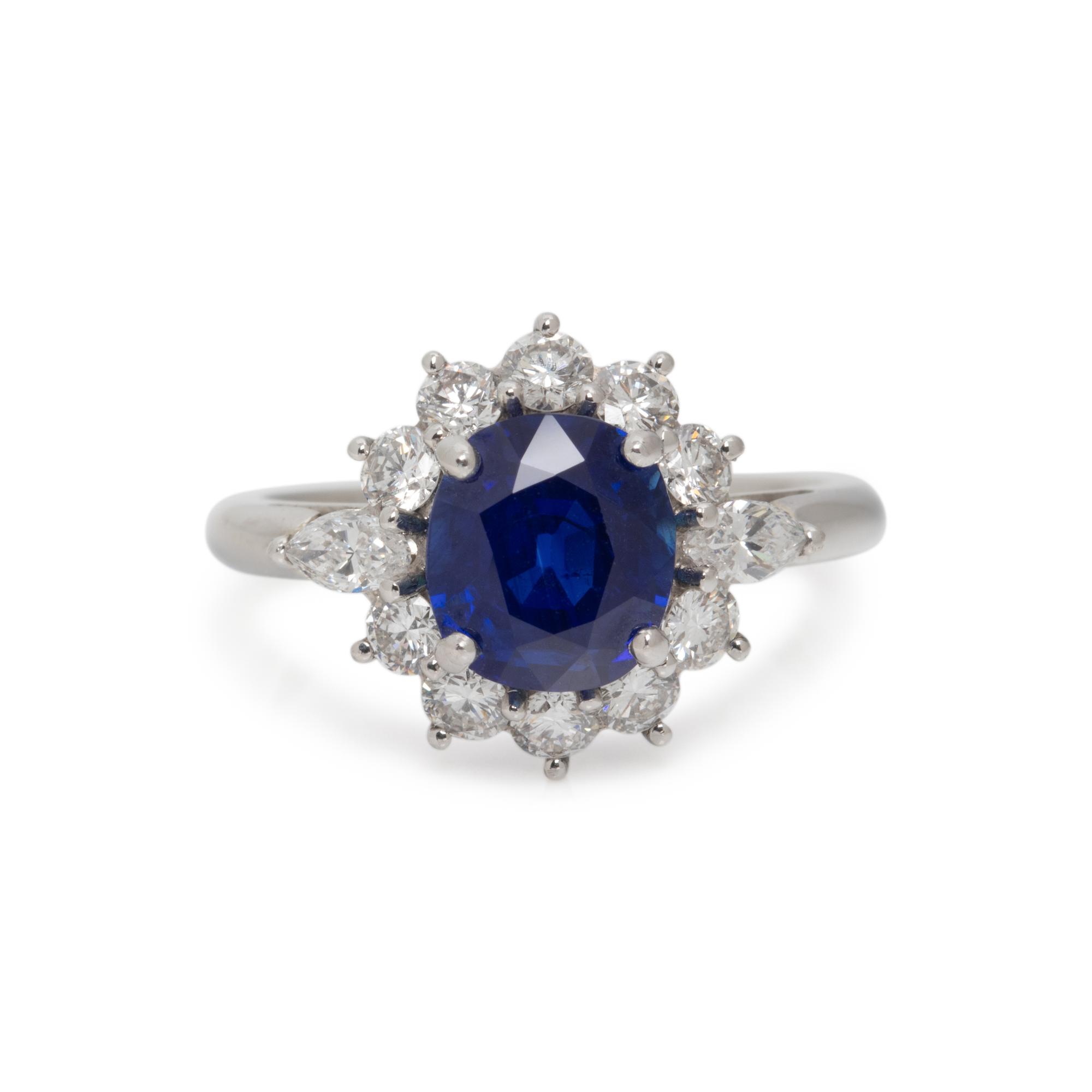 UNHEATED KASHMIR SAPPHIRE AND DIAMOND RING