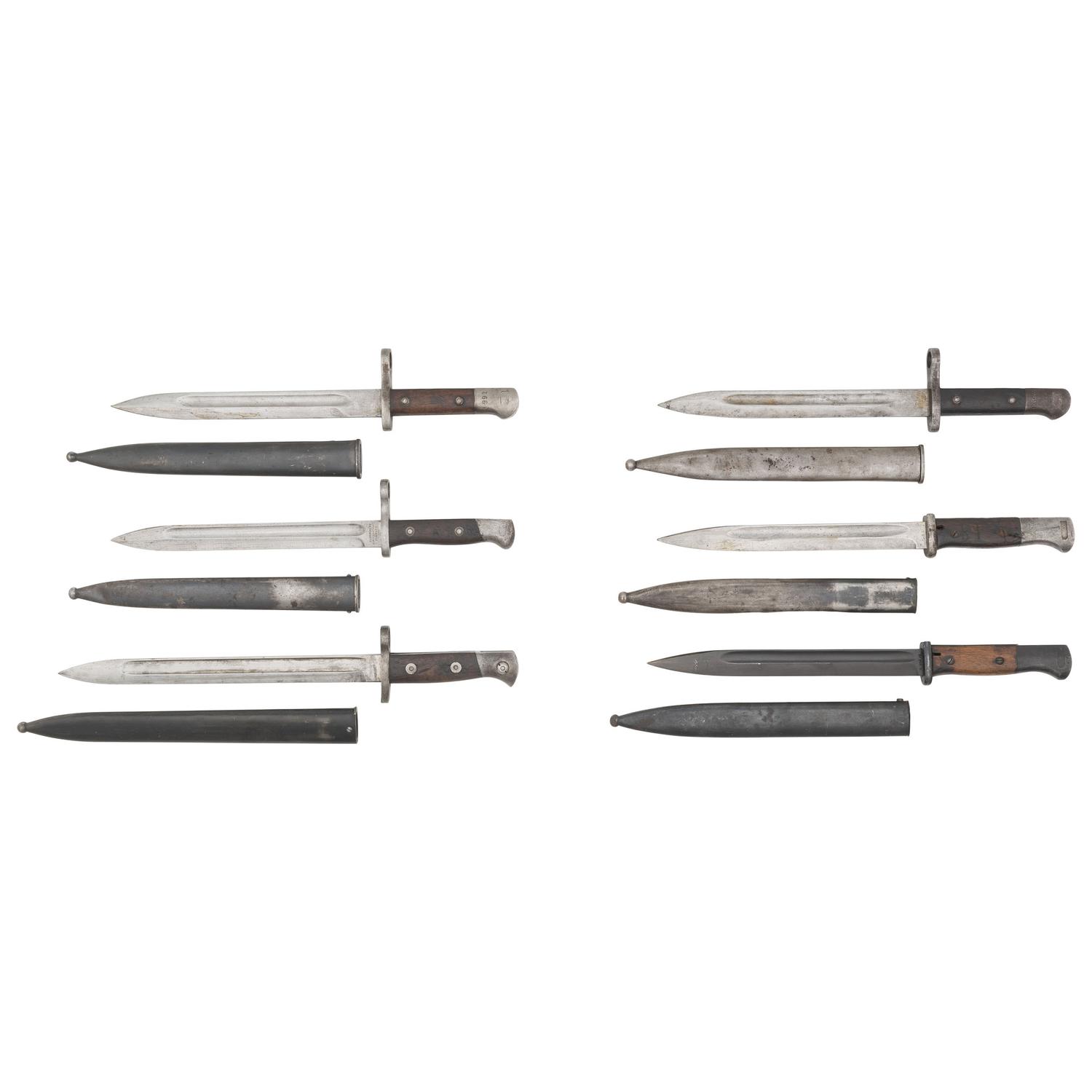 Lot of Four Chilean and Two German Model 98 Mauser Bayonets