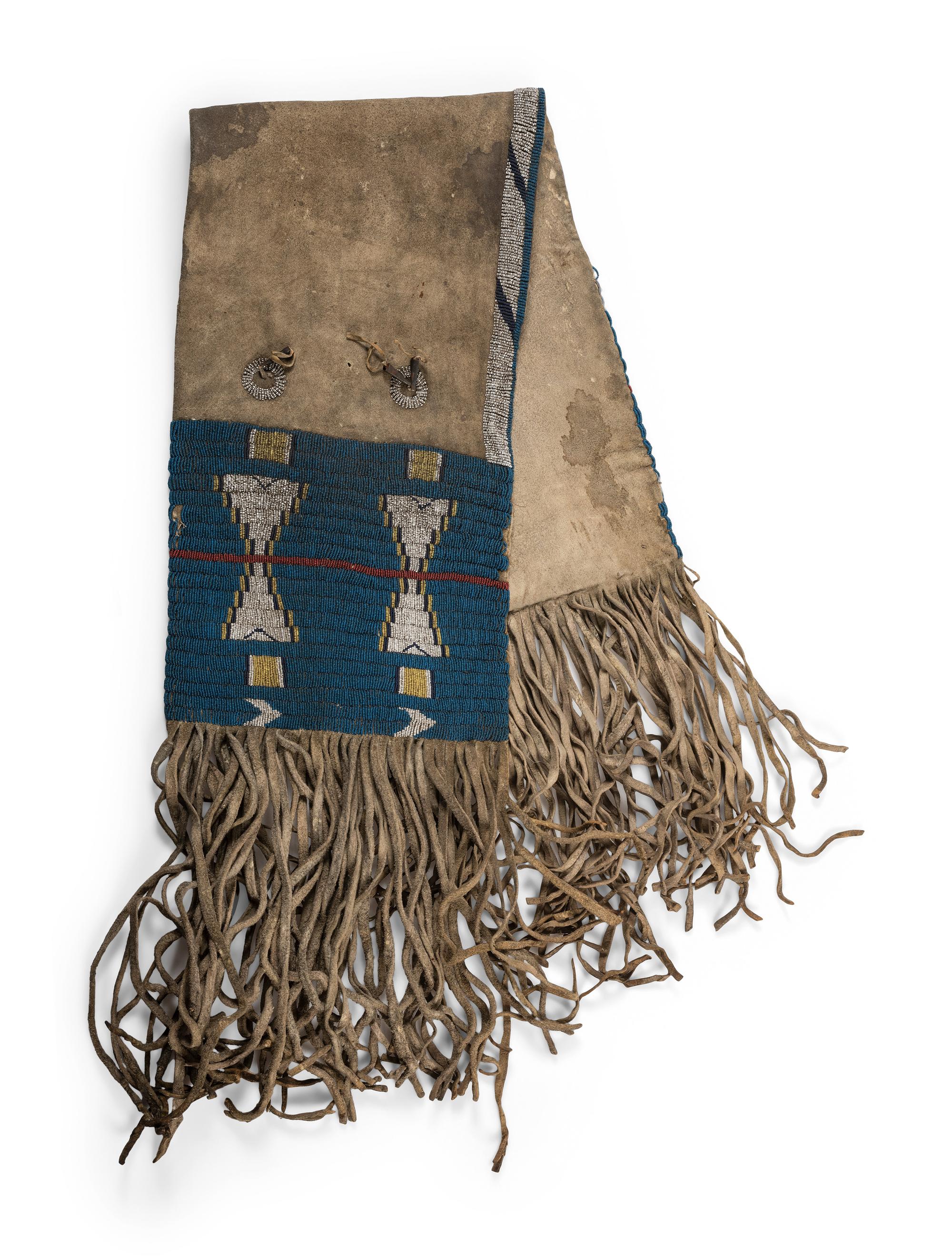 Cheyenne Beaded Buffalo Hide Saddle Bags