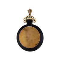 ONYX, TURQUOISE AND SEED PEARL PENDANT