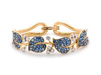 VAN CLEEF & ARPELS, NEW YORK, RETRO, SAPPHIRE AND DIAMOND 'FEUILLES' BRACELET