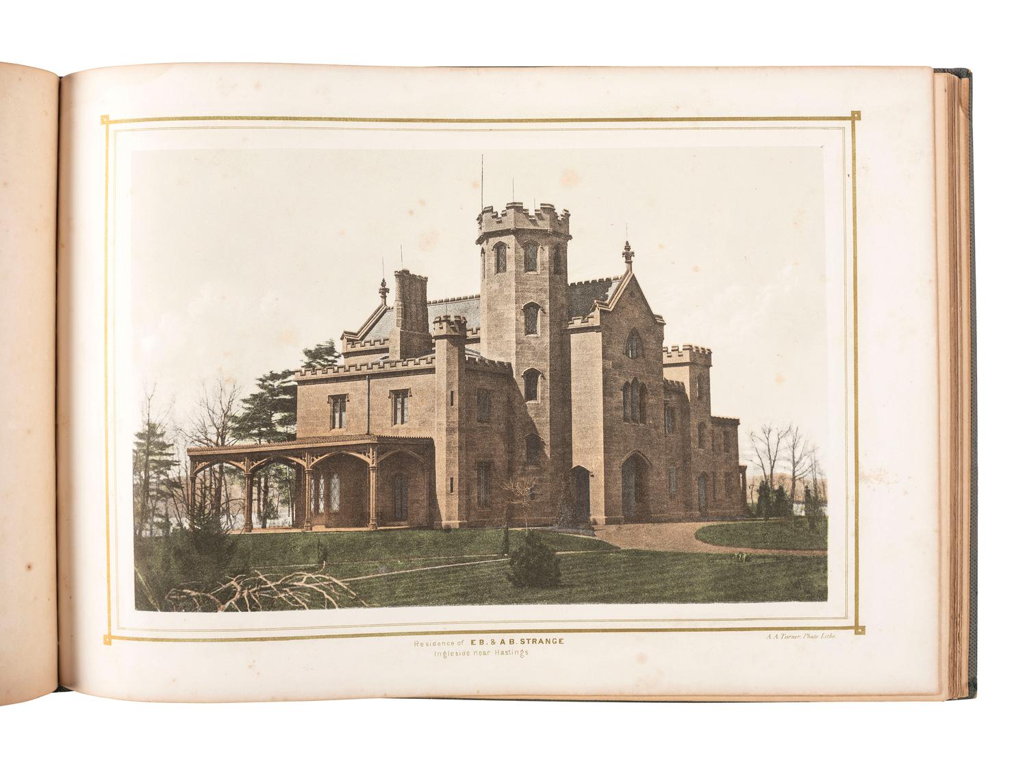 [PHOTOLITHOGRAPHY] -- [NEW YORK]. TURNER, A.A. (ca 1831-1866), photographer. Villas on the Hudson. A Collection of Photo-Lithographs of Thirty-One Country Residences . New York: D. Appleton & Co., 1860.