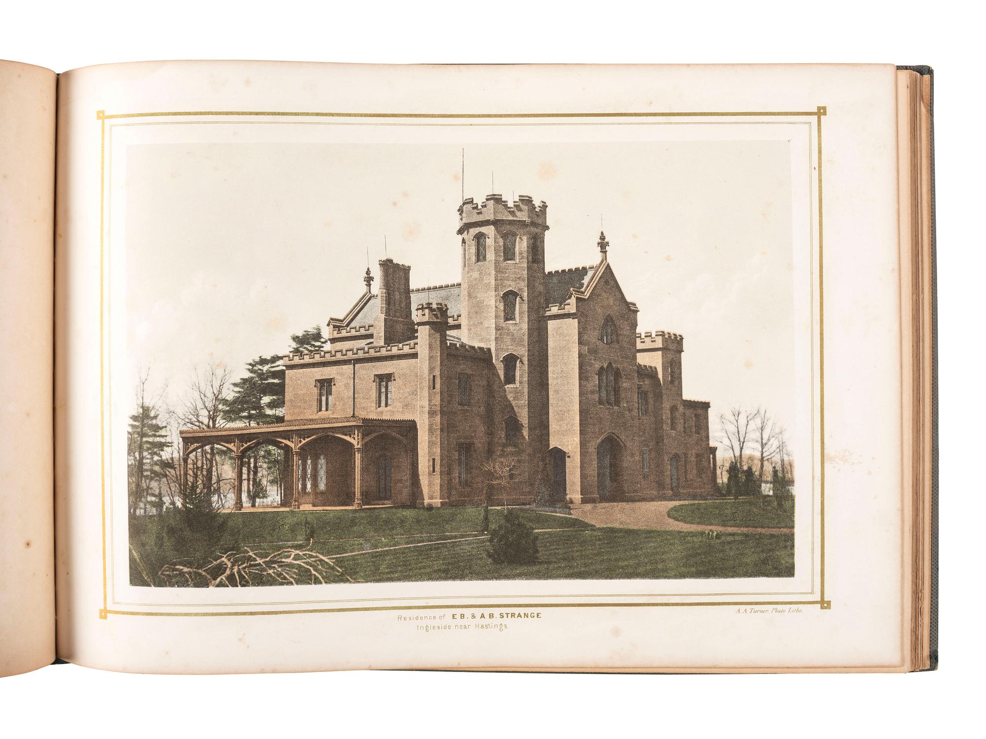 [PHOTOLITHOGRAPHY] -- [NEW YORK]. TURNER, A.A. (ca 1831-1866), photographer. Villas on the Hudson. A Collection of Photo-Lithographs of Thirty-One Country Residences . New York: D. Appleton & Co., 1860.