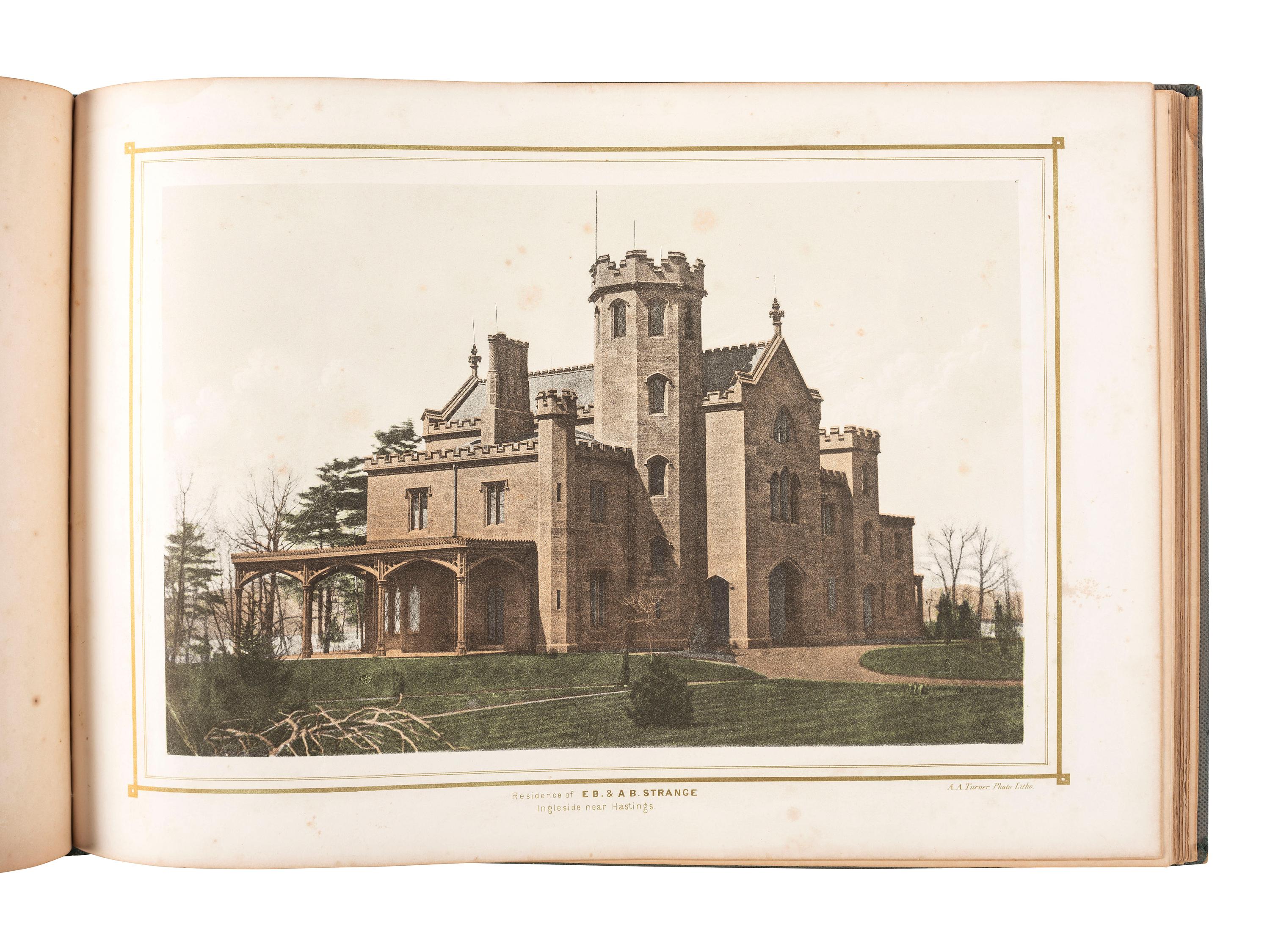 [PHOTOLITHOGRAPHY] -- [NEW YORK]. TURNER, A.A. (ca 1831-1866), photographer. Villas on the Hudson. A Collection of Photo-Lithographs of Thirty-One Country Residences . New York: D. Appleton & Co., 1860.