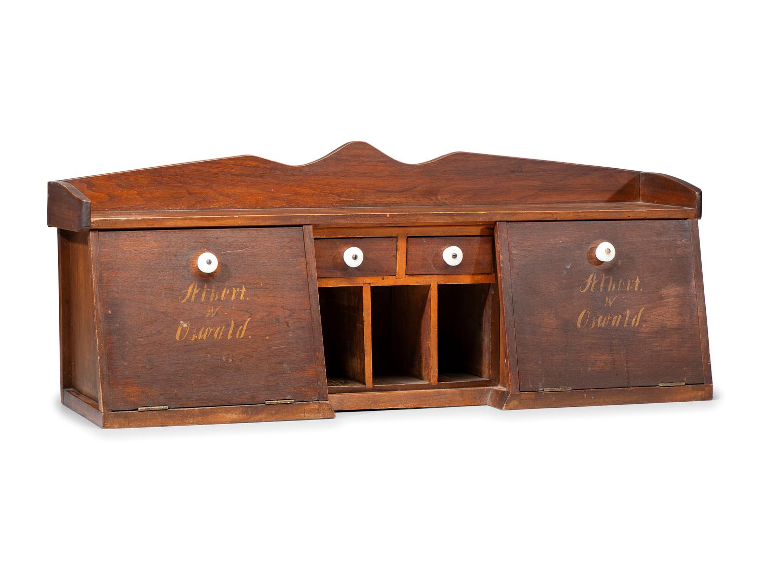 A Late Classical Parcel Gilt Desk Cupboard