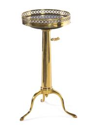 A Directoire Brass Telescopic Guéridon with an Inset Marble Top