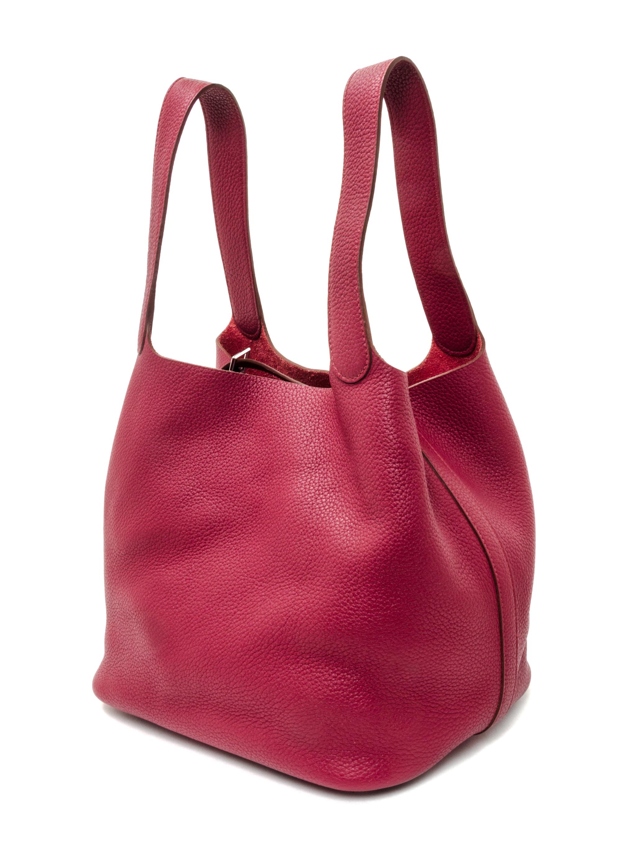 An Hermes Rubis Taurillon Clemence Picotin Lock GM Handbag, 10.5" x 10.5" x 8.5".