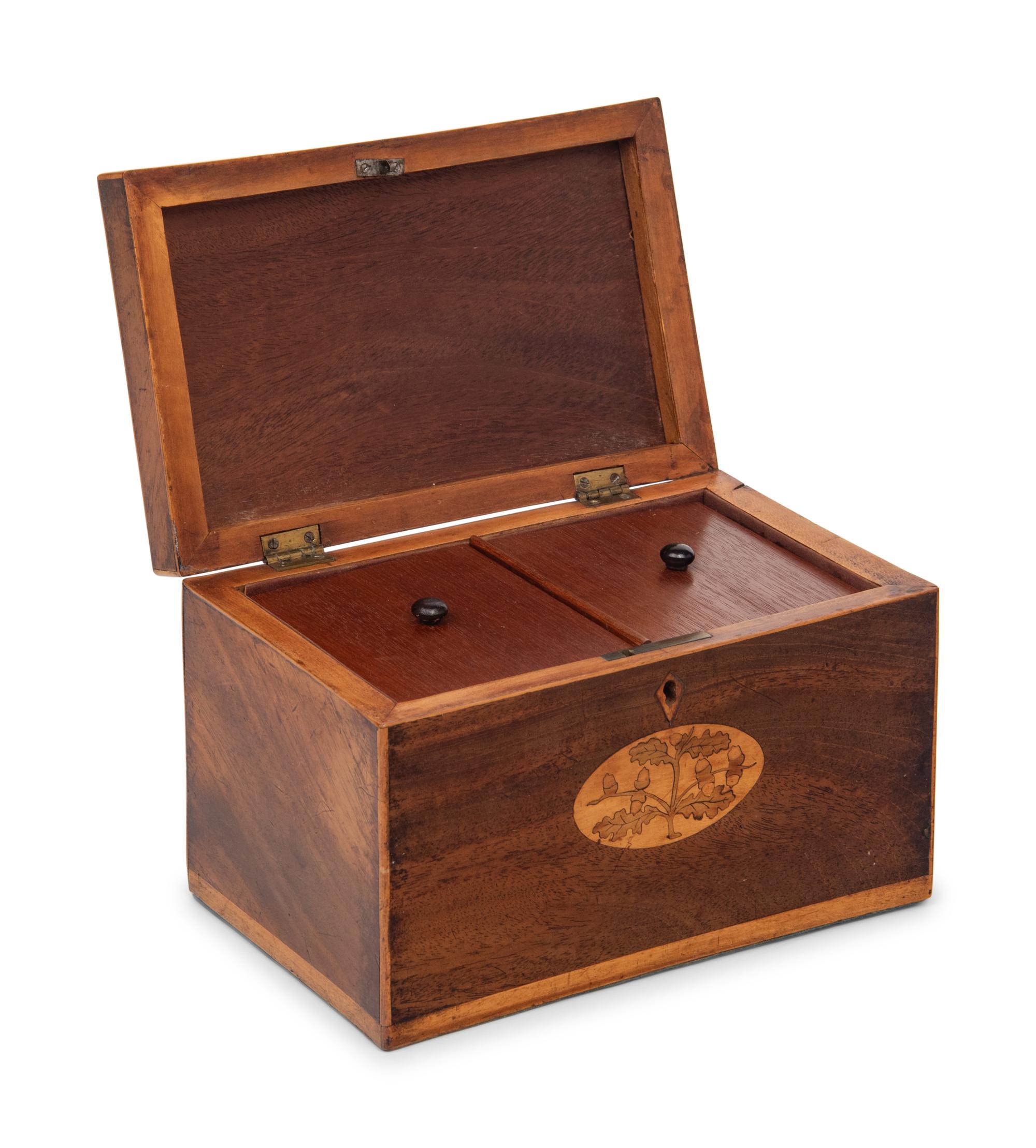 A George III Marquetry Tea Caddy