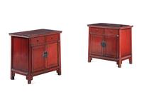A Pair of Chinese Painted Cabinets