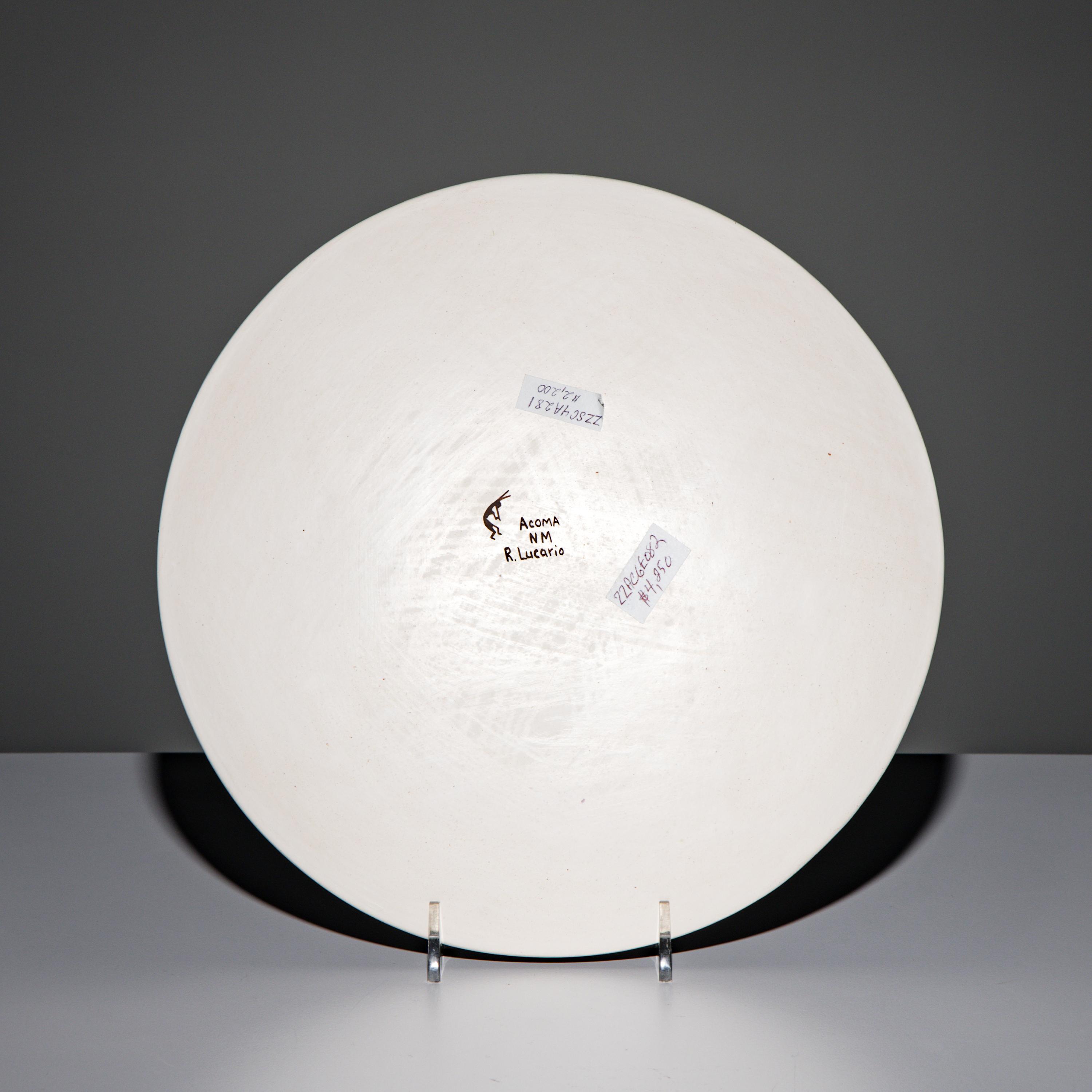 Rebecca Lucario (Acoma, b. 1951) — Fine Line Polychrome Pottery Plate