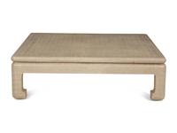 A Lacquered Grasscloth Ming Style Coffee Table