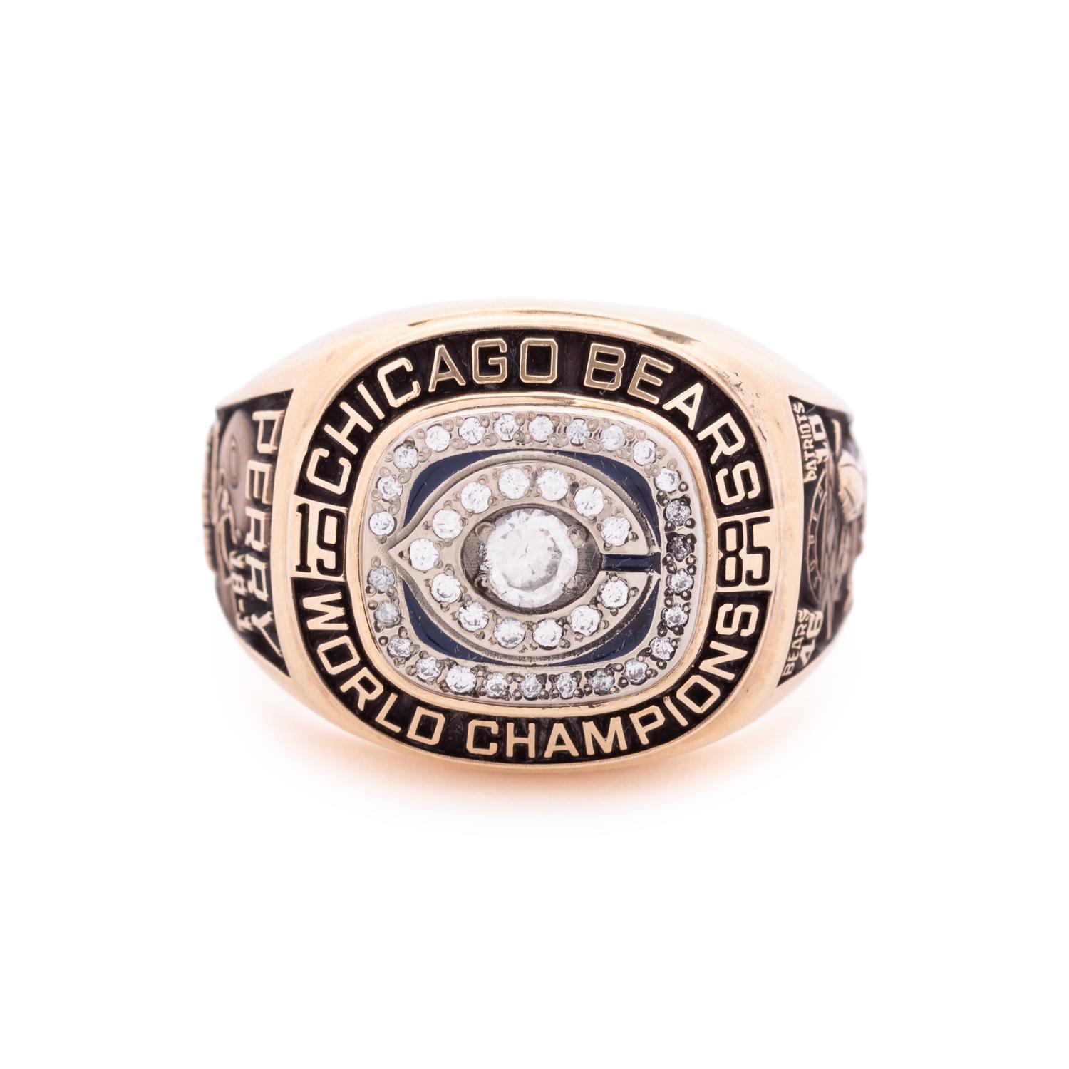 A Rare Jostens 1985 Chicago Bears Super Bowl XX Championship Salesman Sample Ring Crafted to William "The Refrigerator" Perry's Size With Original Presentation Box
