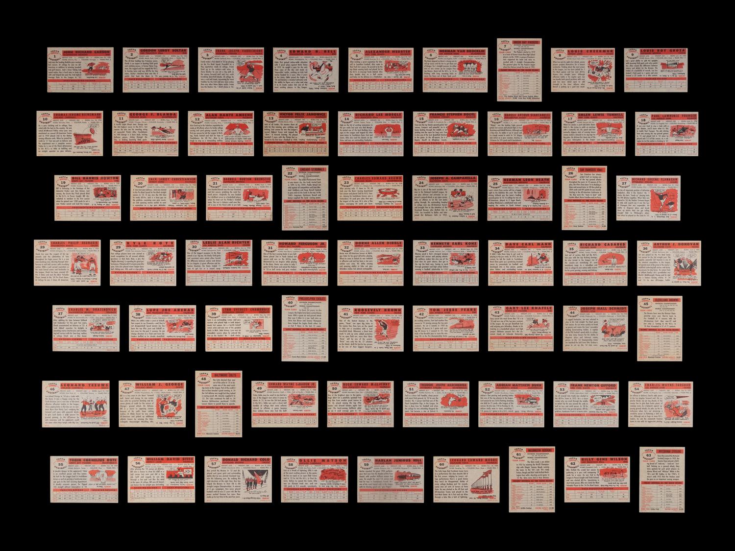 A Complete Set of 1956 Topps Football Cards (120/120)