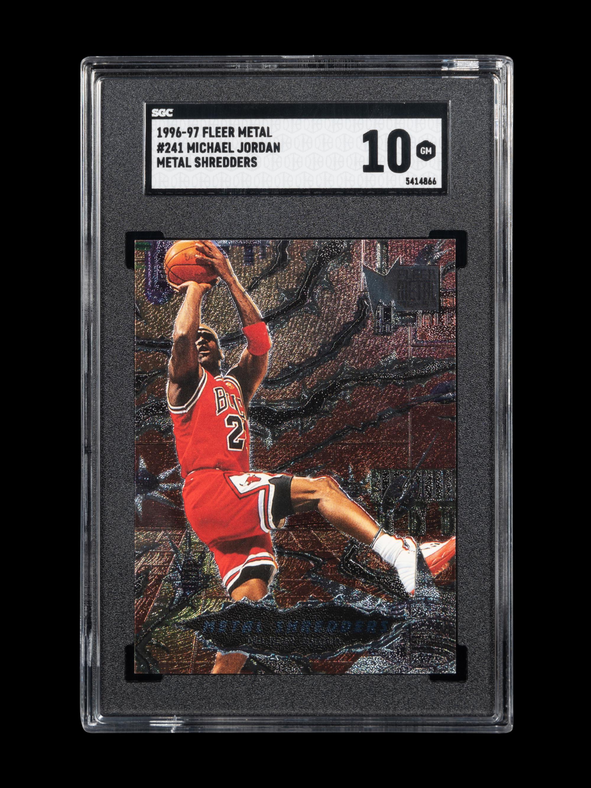 A 1996-97 Fleer Metal Metal Shredders Michael Jordan Basketball Card No. 241 (SGC 10 GEM MINT)