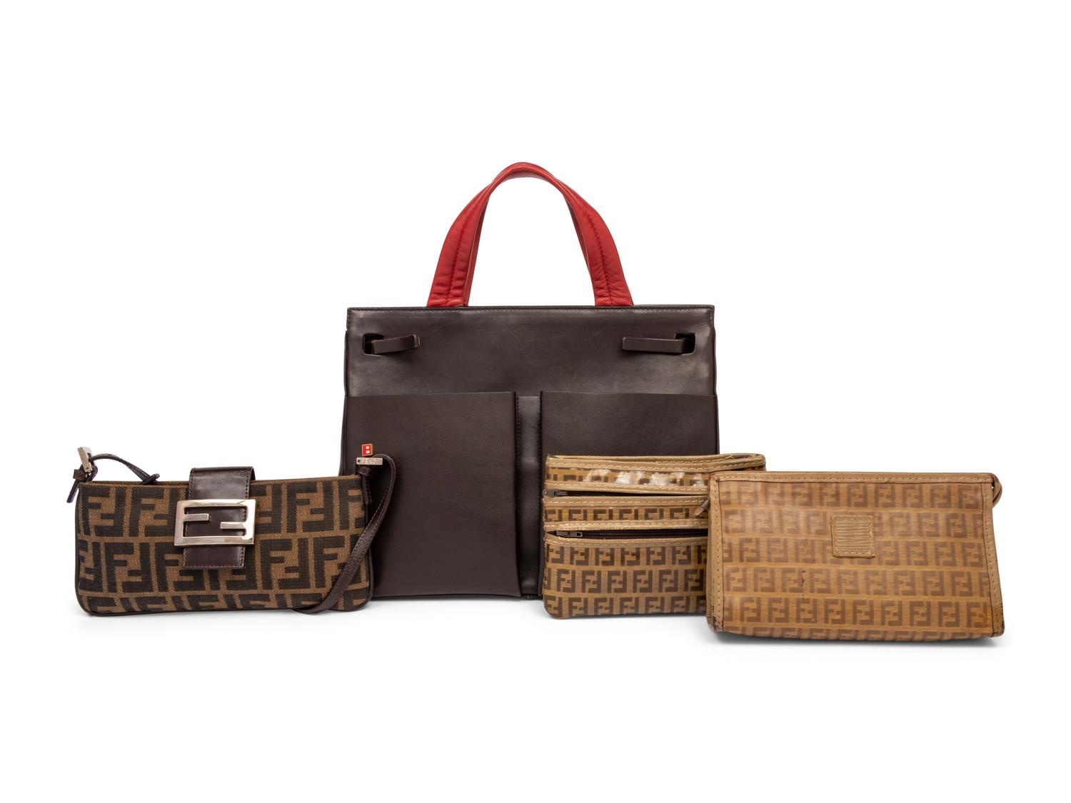 Bally Tote and Three Fendi Pouches