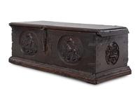 A Continental Iron Mounted Walnut Cassone