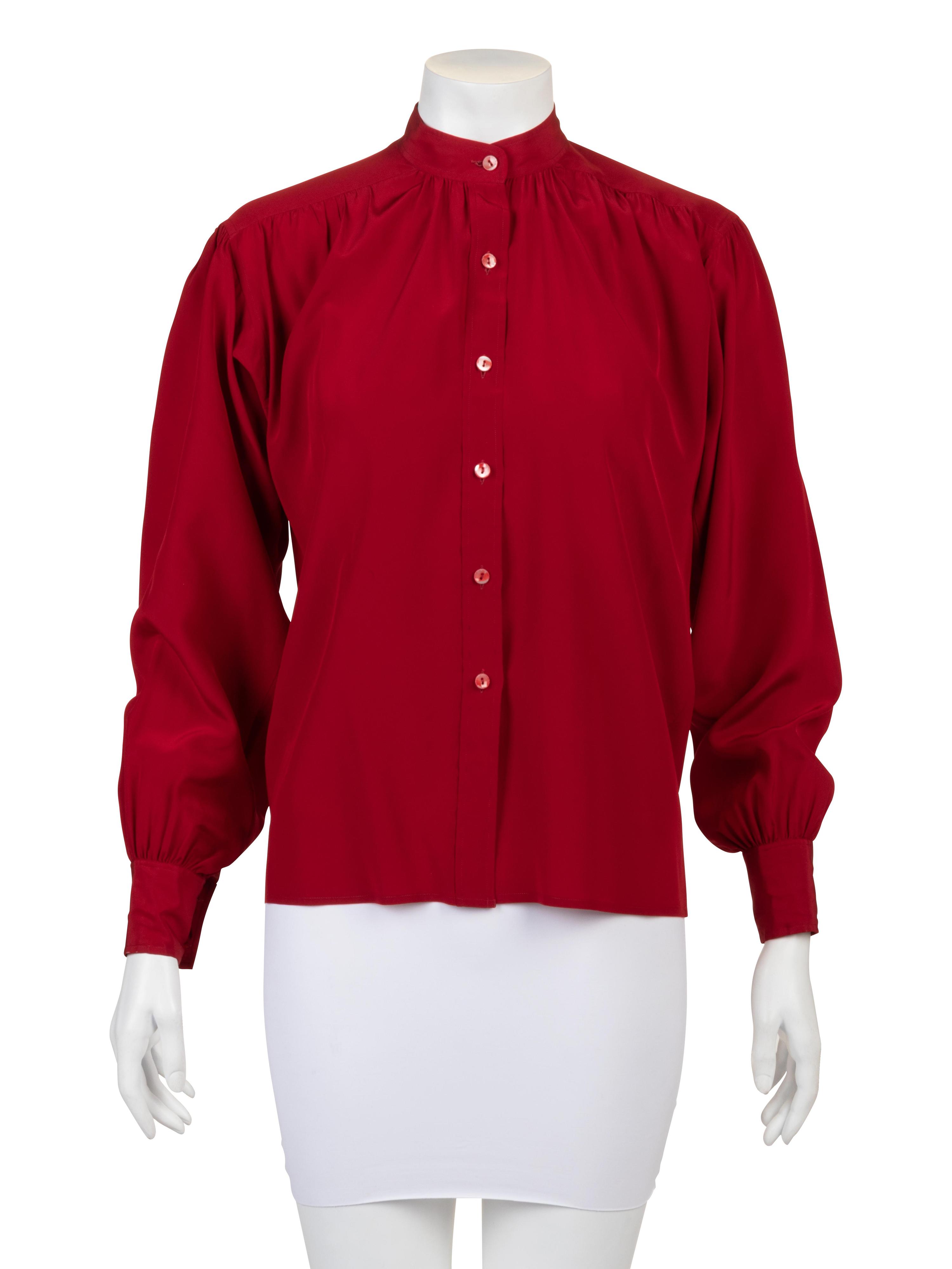 Three Vintage Designer Blouses, 1970-90s: Two Yves Saint Laurent & One Jean Halm