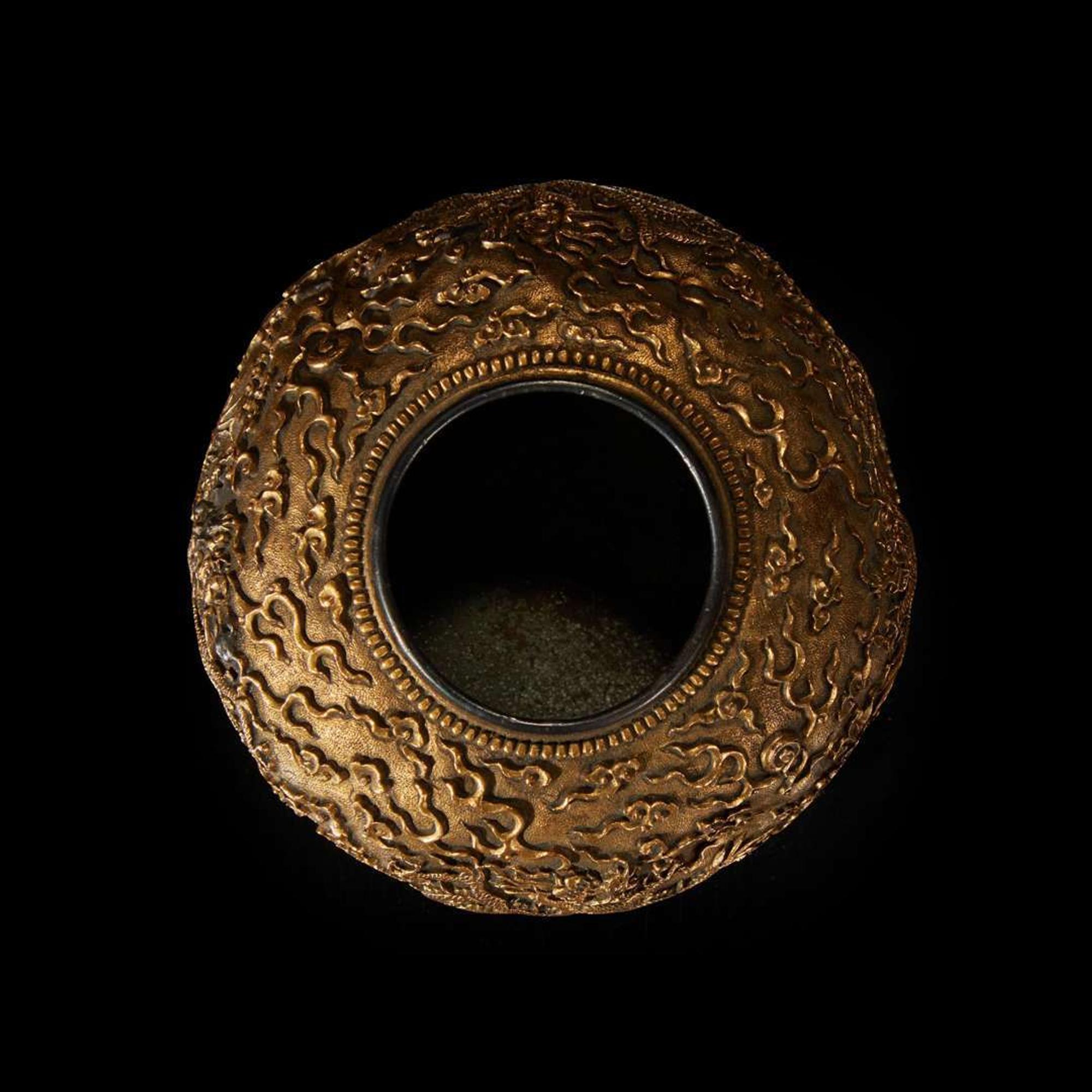 A small Chinese gilt copper alloy water coupe 铜鎏金小水盂 18th century or later ???????