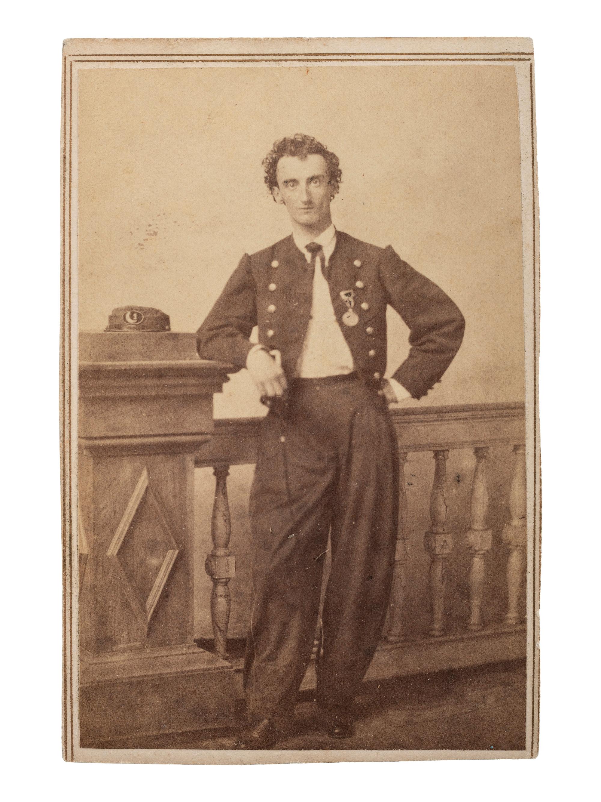 [CIVIL WAR]. LILIENTHAL, Theodore (1829-1894), photographer. CDV of 1st New Orleans Volunteer Captain James H. Bradley. New Orleans, LA.