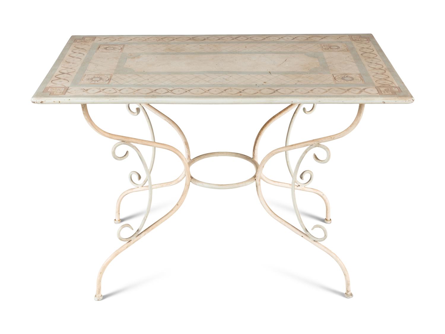 A Painted Metal Garden Table