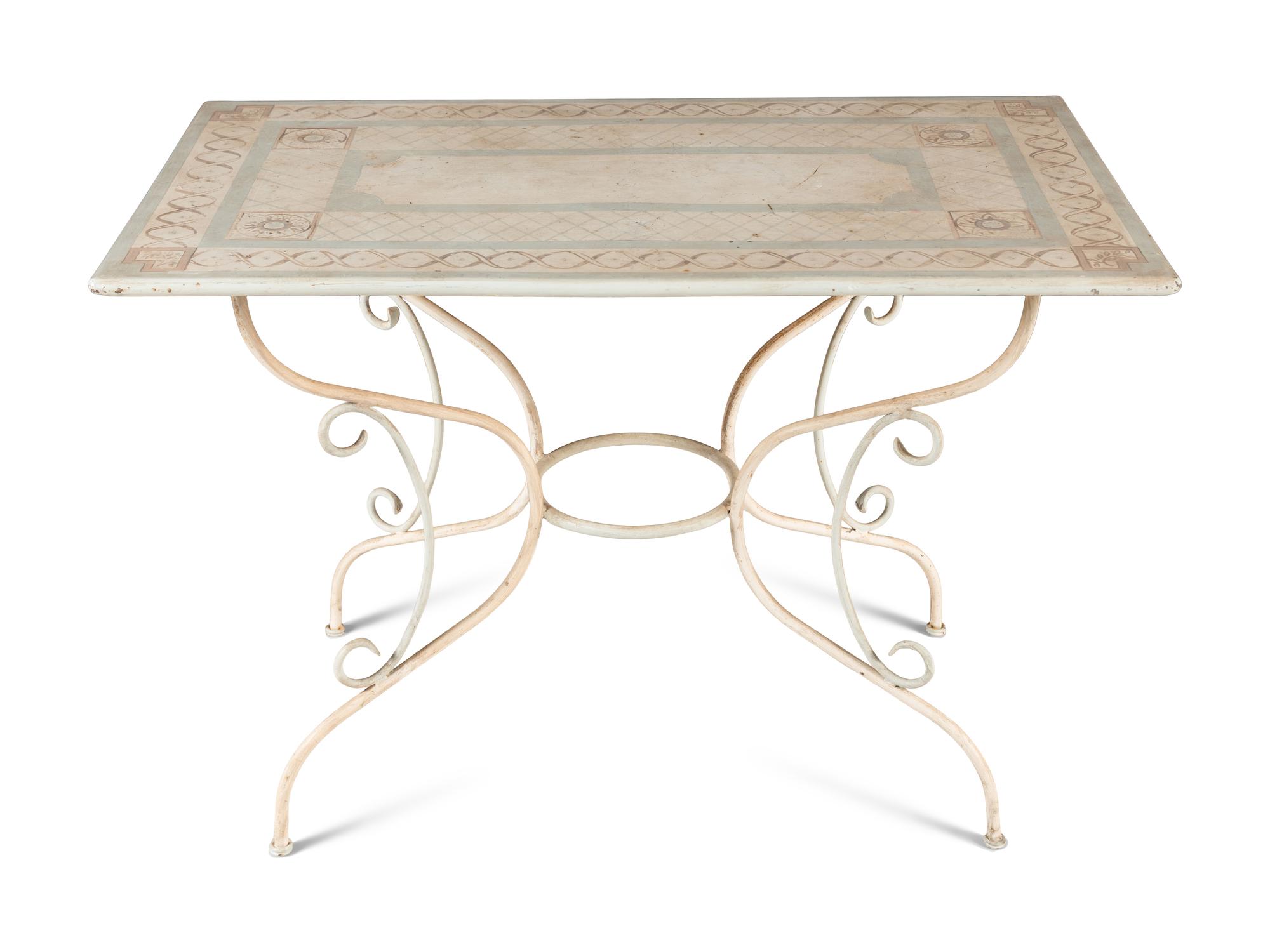A Painted Metal Garden Table