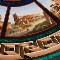 An Italian Micromosaic Plaque-Inset and Gilt Bronze Mounted Table
