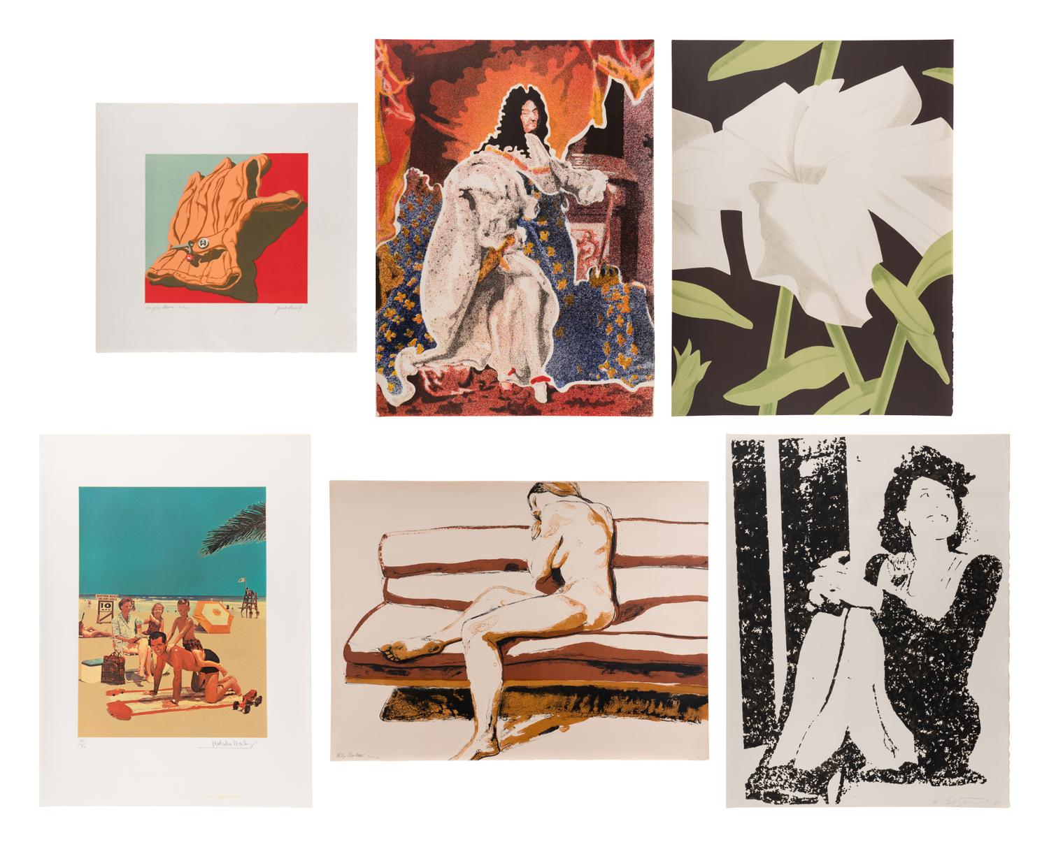 Six New York Artists Portfolio (complete set of six) Including works by Alex Katz, Jack Beal, John Clem Clark, Malcom Morley, Bob Stanley, and Philip Pearlstein.