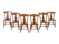 A Set of Six Classical Grain Painted Wood Side Chairs