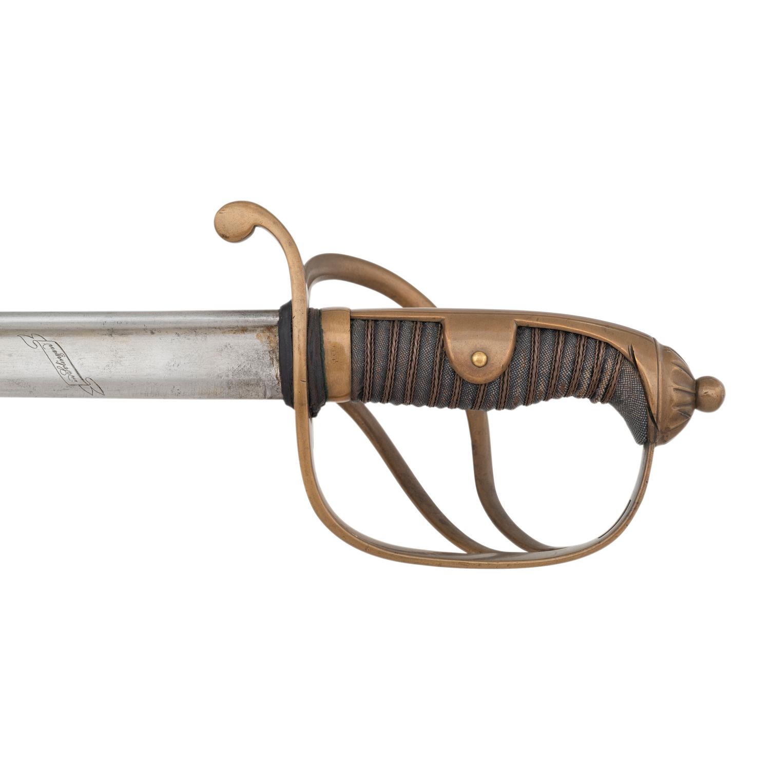 PDL British 1821 Pattern Sword Inscribed to Capt. Frank Chamberlain - 125th New York Volunteers - WIA at Gettysburg