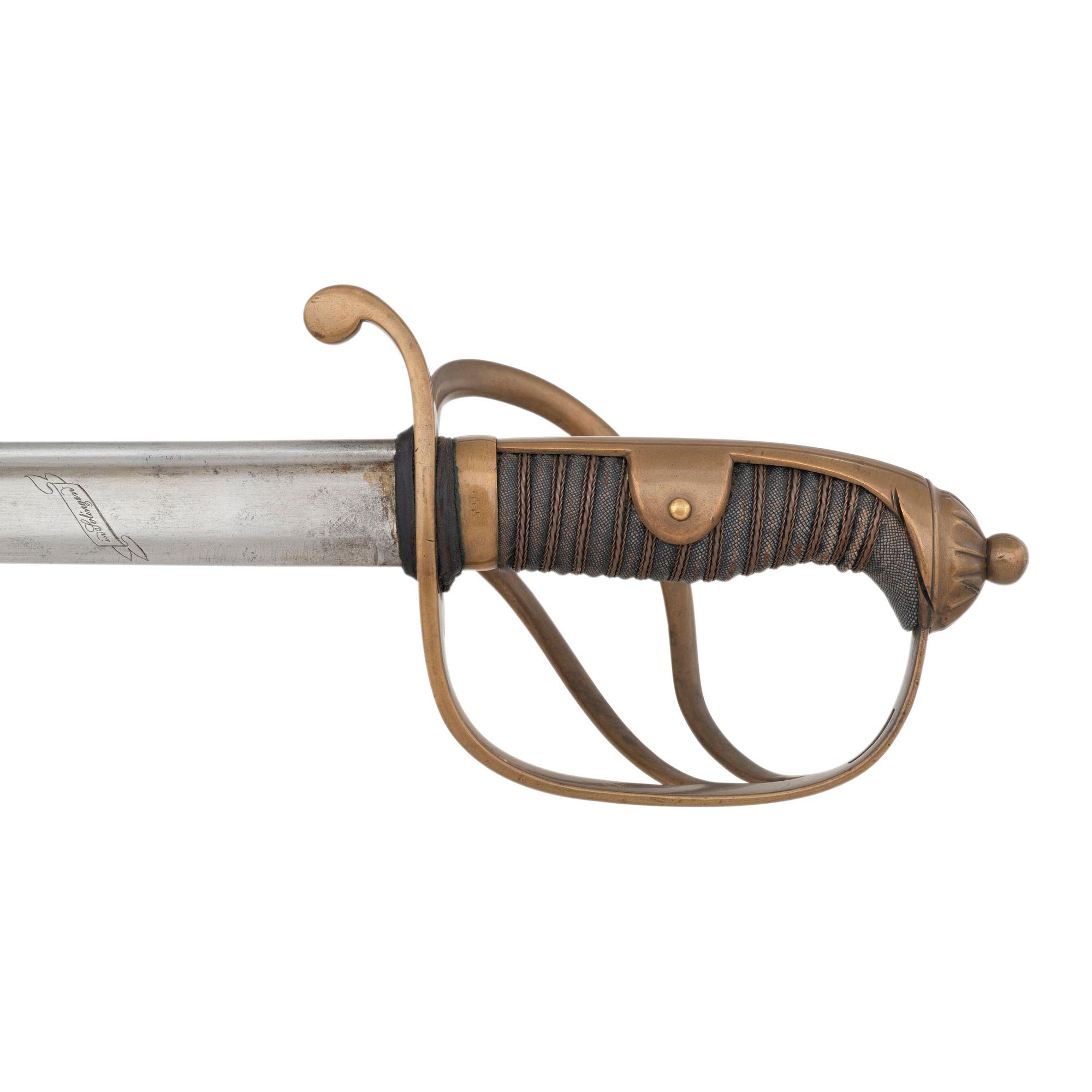 PDL British 1821 Pattern Sword Inscribed to Capt. Frank Chamberlain - 125th New York Volunteers - WIA at Gettysburg