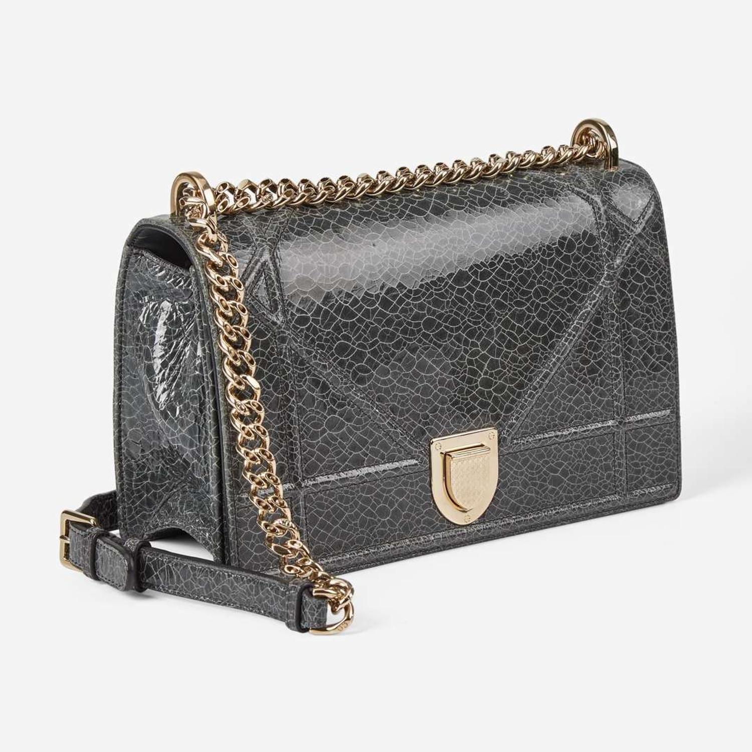 A Dior Medium Gray Calf Leather Diorama Bag Dior