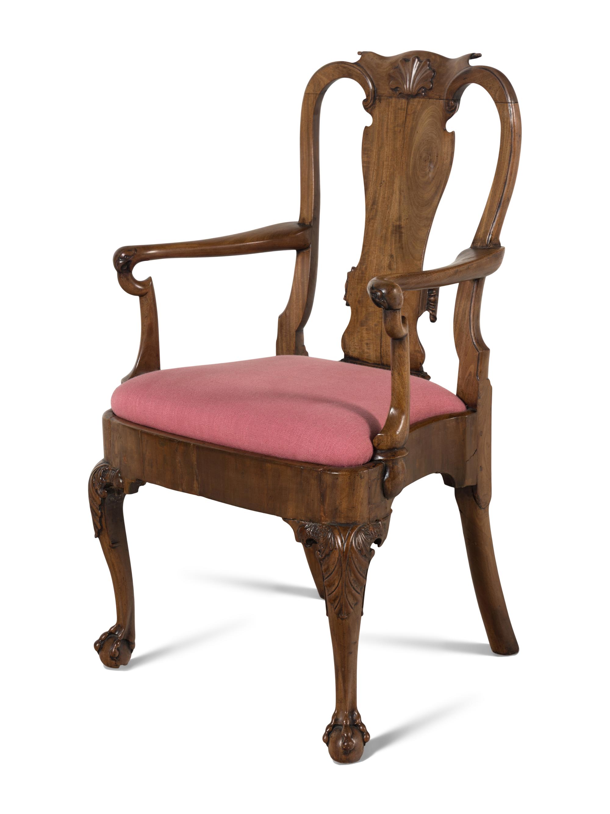 Four Queen Anne Shell Carved Mahogany Chairs