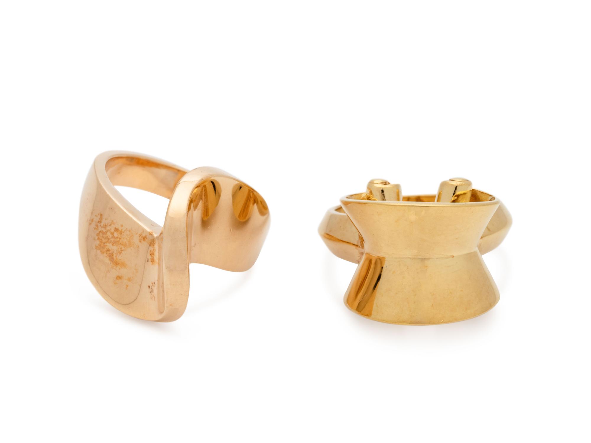 COLLECTION OF MODERNIST YELLOW GOLD RINGS