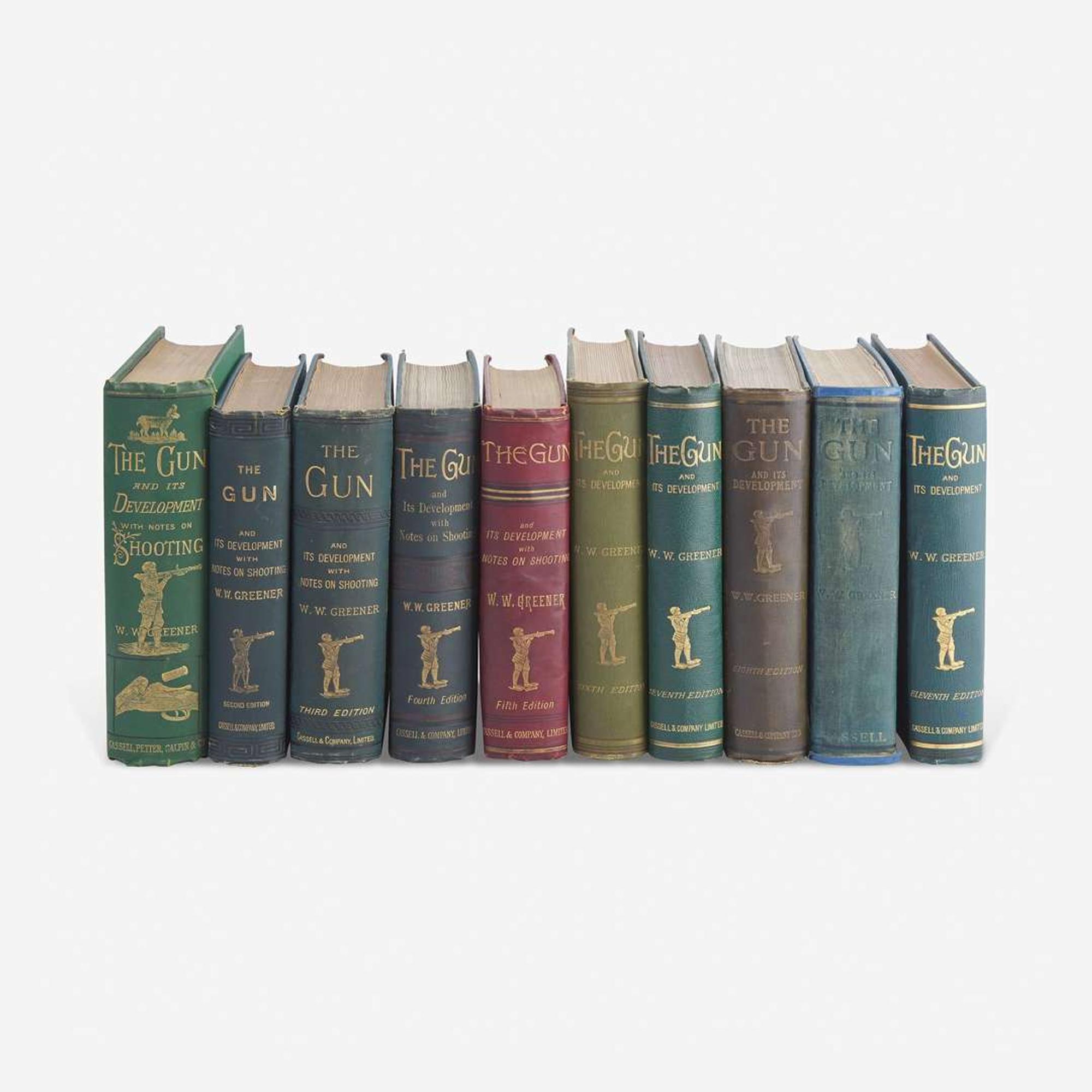 [Sporting] [Shooting] Greener, W(illiam). W(ellington). Collection of 10 Editions of "The Gun and its Development; with Notes on Shooting"