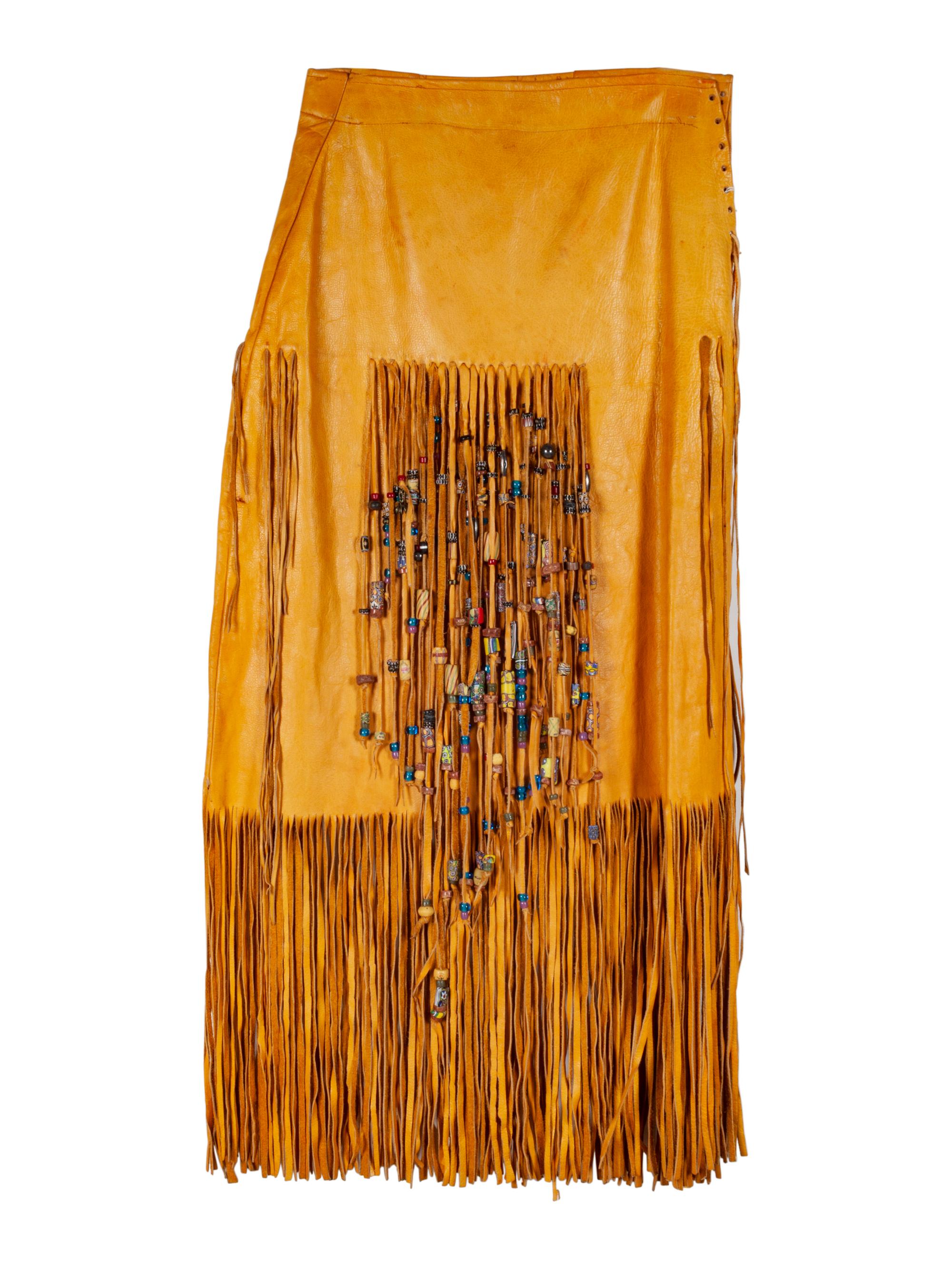 Women's Red Leather Beaded Jacket with Fringe, by Patricia Wolf, Texas, size 8