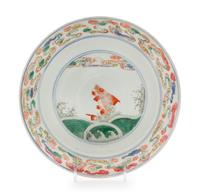 A Chinese Famille Verte Porcelain Plate Diameter 8 5/8 inches. — KANGXI PERIOD (1662-1723)